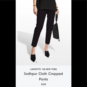 Lafayette 148 New York Jodhpur Cloth Side Zip Cropped Pants